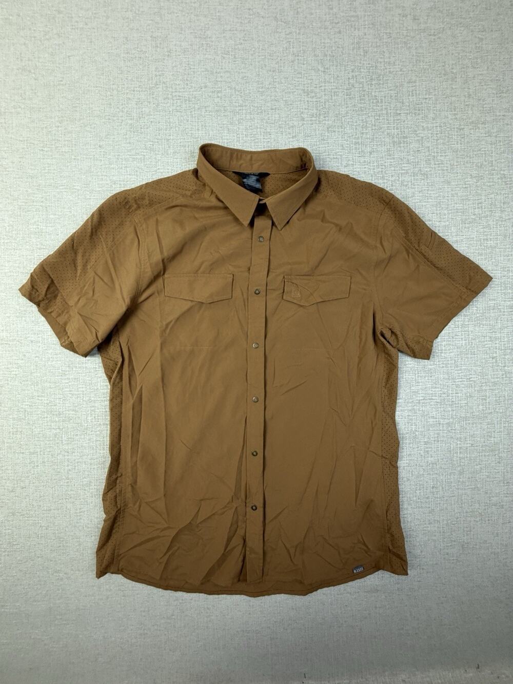 5.11 Tactical Men’s XL Tan Short Sleeve Button Shirt Ventilated Work Outdoor